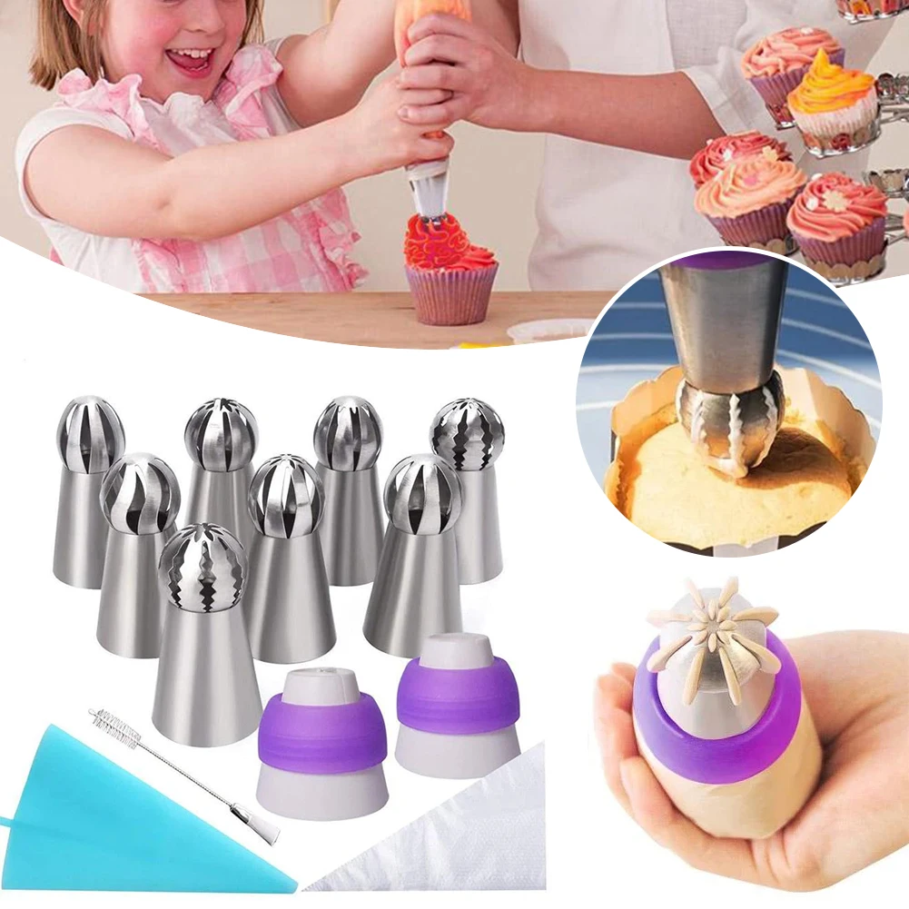 22pcs Russian Icing Piping Pastry Nozzle Set Stainless Steel Cake Decorative Tool For Cakes Flower Cream Nozzle Kitchen Gadgets