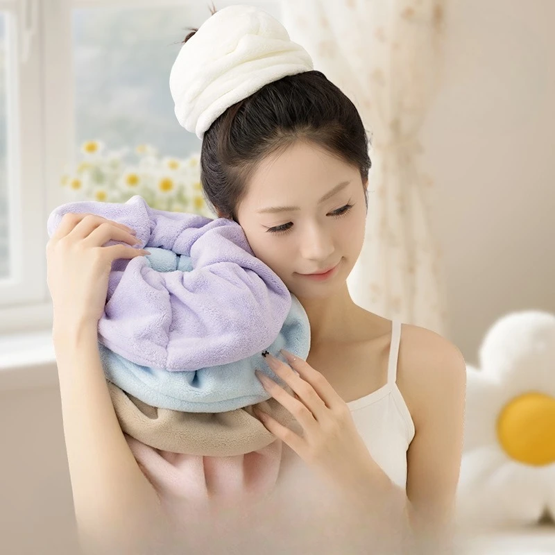 Ultra-Absorbent Hair Towel Ring Hair Care Towel That Doesn’t Damage Hair Quick-Drying, Extra-Large and Thickened Headwrap