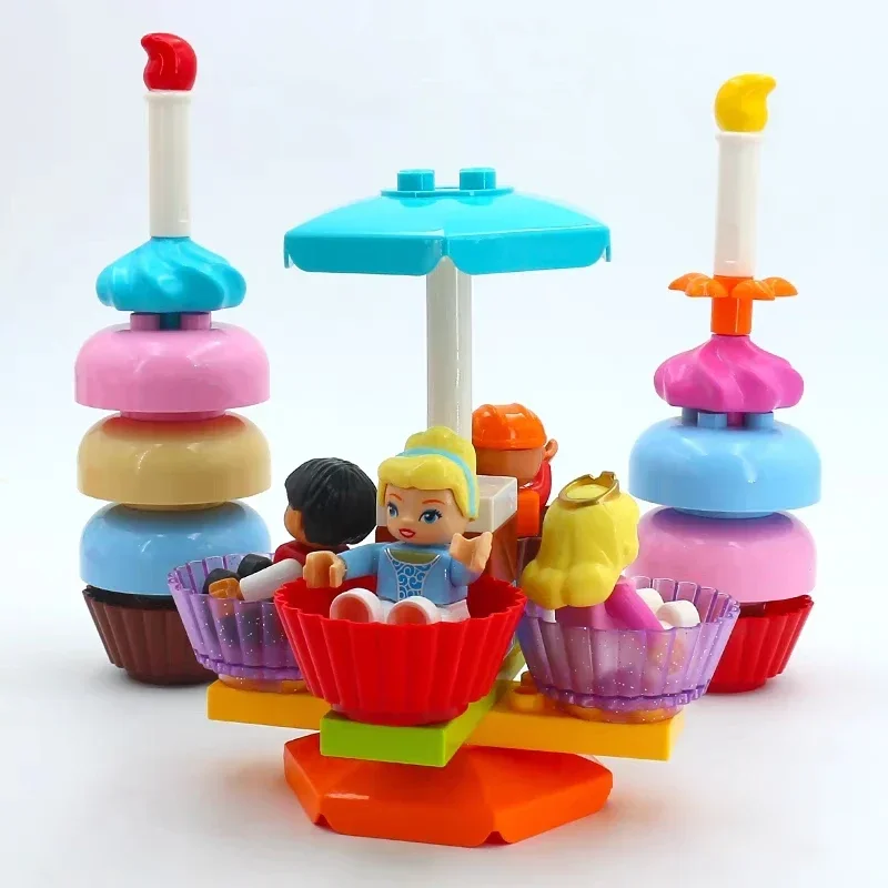 Big Building Blocks Accessories Compatible Large Bricks Birthday Series Cakes Candle Boy Girl Educational Toy Children Kid Gifts