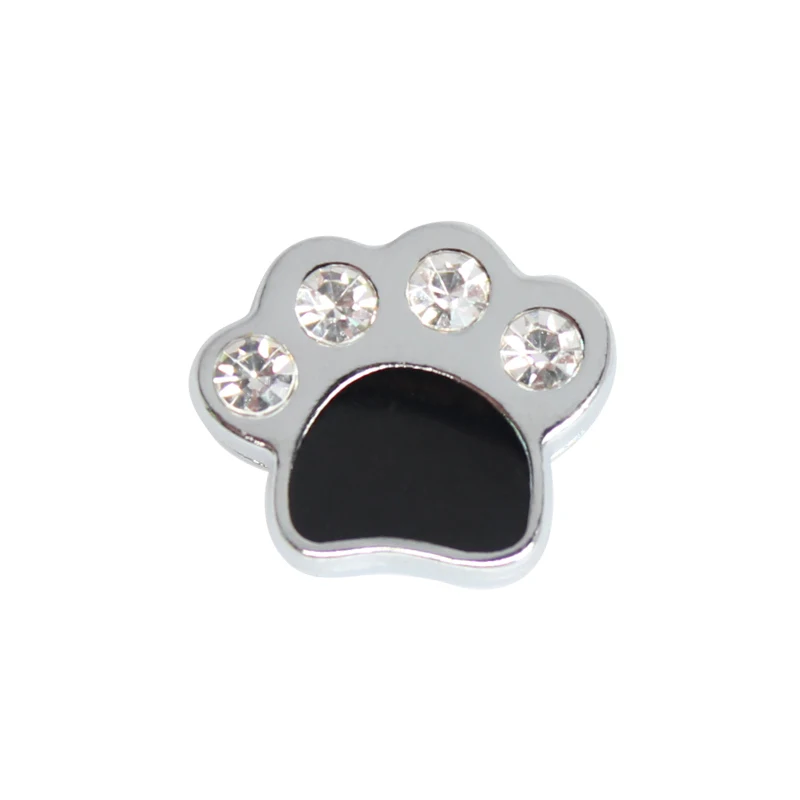 8mm Slide Charms Dog Paw Print DIY Charms Internal Dia.8mm Fit Band Wristband Pet Collar Women Gift