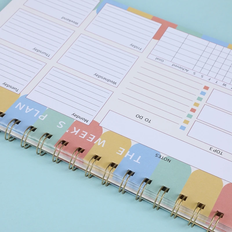 2024 Desk Calendar Hardcover Delicate Mini Desktop Note Coil Schedule Plan Book Office School Supplies