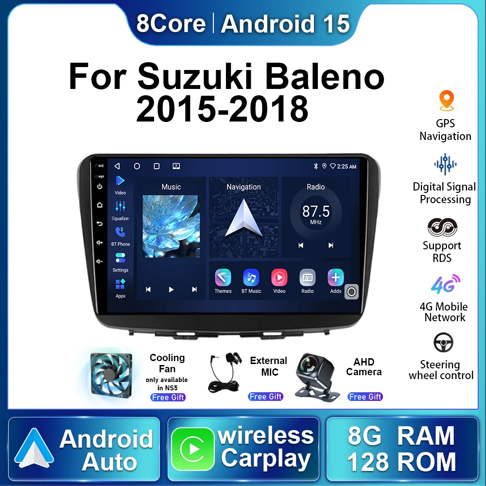 

4G Head Unit Android 15 System Auto Radio For Suzuki Baleno 2015 2016 2017 2018 Car GPS Navigation Multimedia Player Carplay