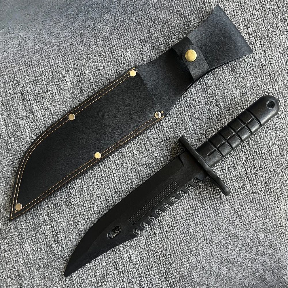 Funda para cuchillo de plástico negro de 11,8 pulgadas Ver. Accesorio de seguridad para Cosplay, espada corta marcial, accesorios de escenario, cuchillo de entrenamiento de lucha, juguetes, regalos