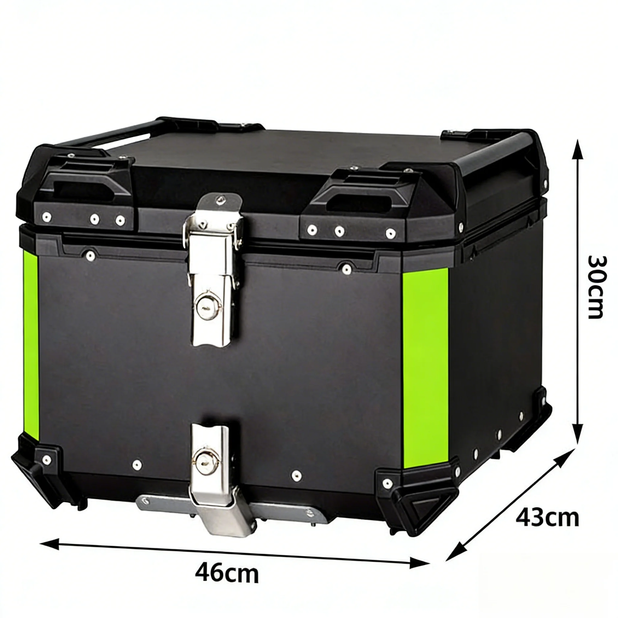 2026 JFG 56L Aluminium Alloy Motorcycle Tail Box, Waterproof Top Case & Rear Storage Trunk for Long Distance Touring Commuting