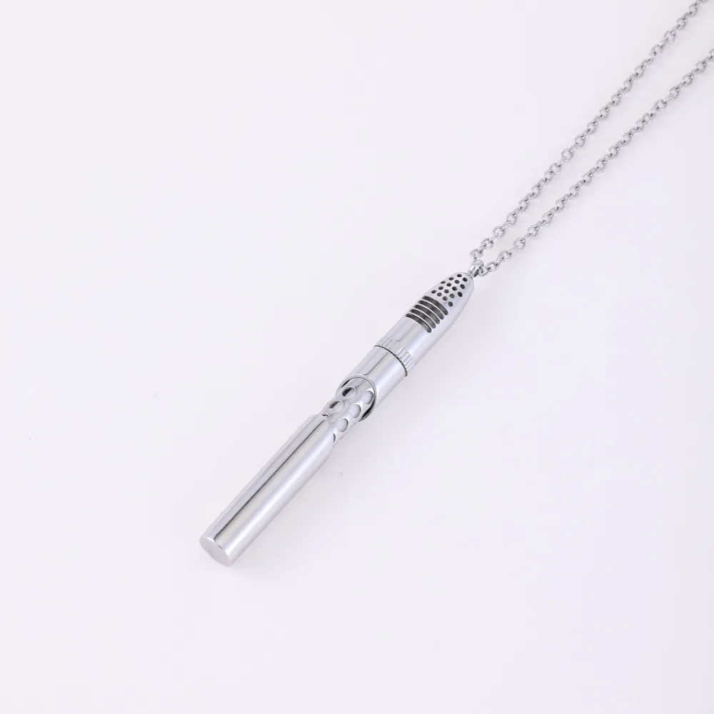 Modische Edelstahl-Duftanhänger Gedenk-Parfümflasche Ätherisches Öl Duftdiffusor-Halskette Schmuck – Detail 7