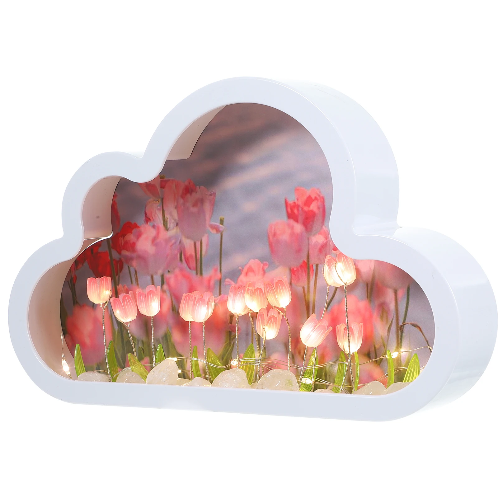 

1 Set Cloud Shape Inside Desktop Night Table Household Decorative Light Warm Glow Exquisite Workmanship Aesthetic Bedroom Lamp