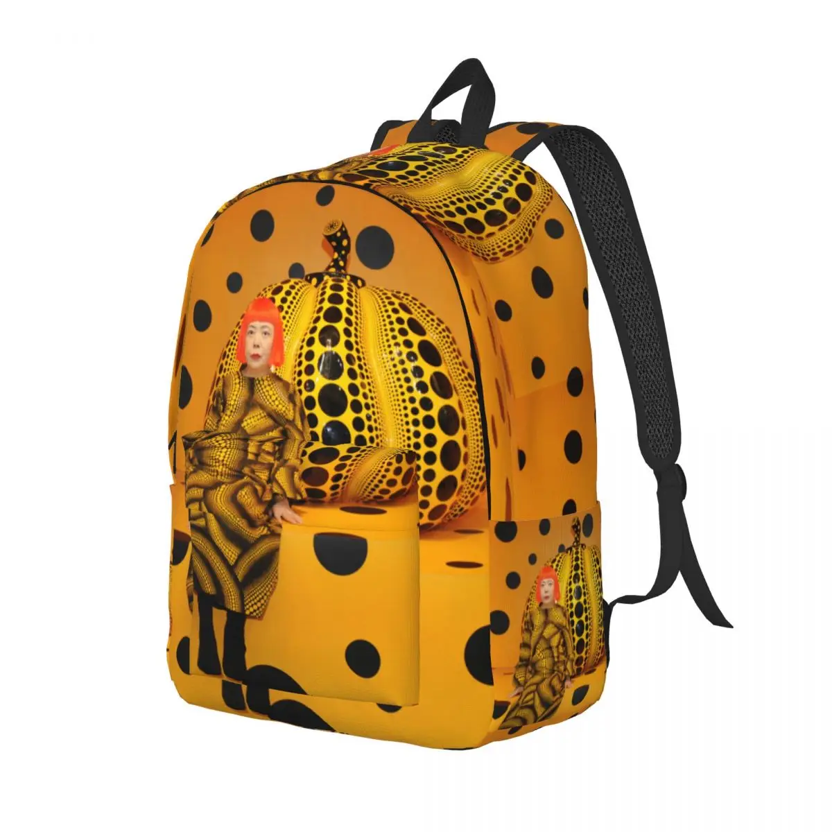 Custom Yayoi Kusama Pumkin Laptop Backpack Men Women Fashion Bookbag for School College Student Abstract Art Bags