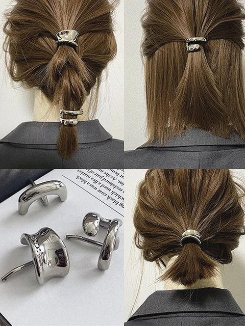 3Pcs Geometric Metal Hair Clips Simple Hairpins for Women Low Ponytail Hair Claws Girls Fashion Hair Accessories Sets
