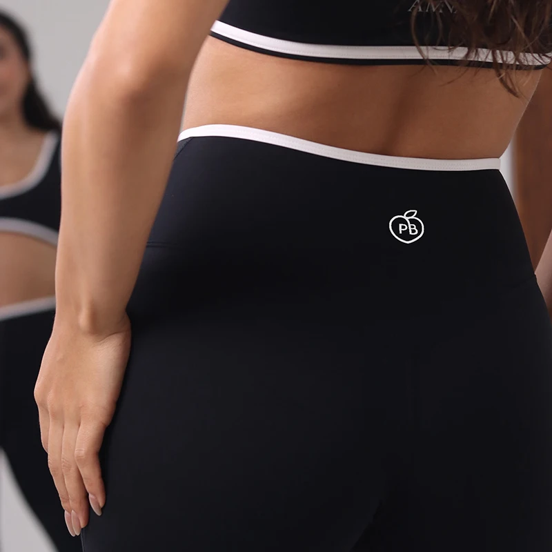 Women Bum Two-Tone Contrast V-Waist Flare Pants Women Sports Leggings High Waist Fitness Leggings Push Up Yoga Leggings Tights