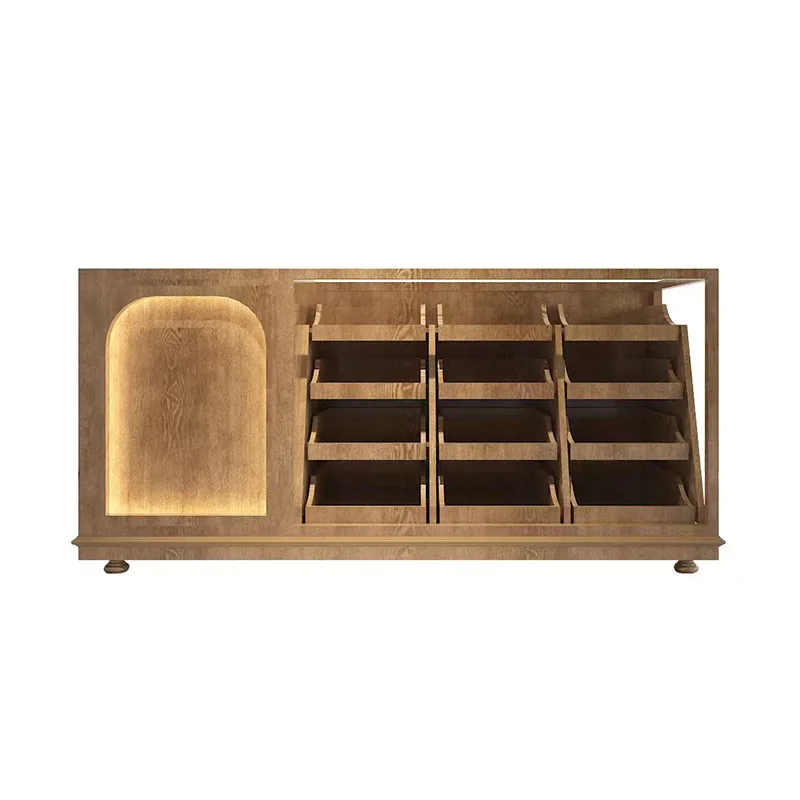 Maternal and infant store checkout page counter children's clothing store retro Nakajima cabinet display light luxury product