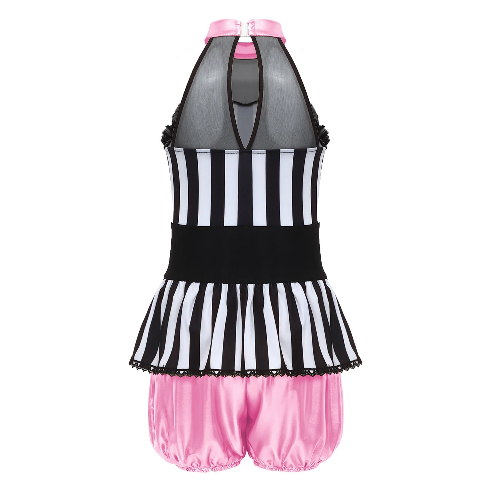 Girls Circus Outfits Party Unitard Kids Ringmaster Dress Up Jumpsuit Children Striped Leotard Rave Carnival Performance Costume