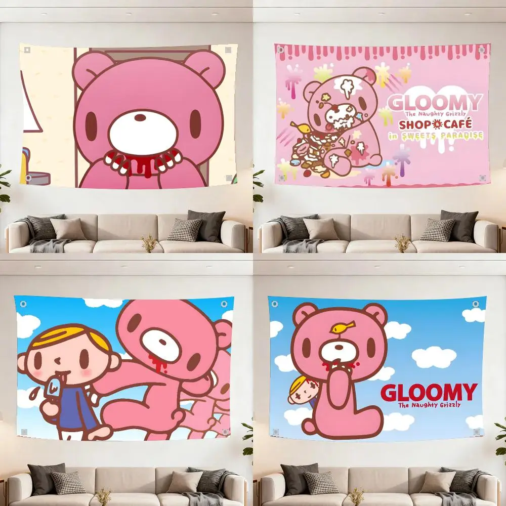 Cartoon G-gloomy Bear Flags Decoration Flag Indoor Outdoor Hanging For Bedroom Living Room Bar Garden Party