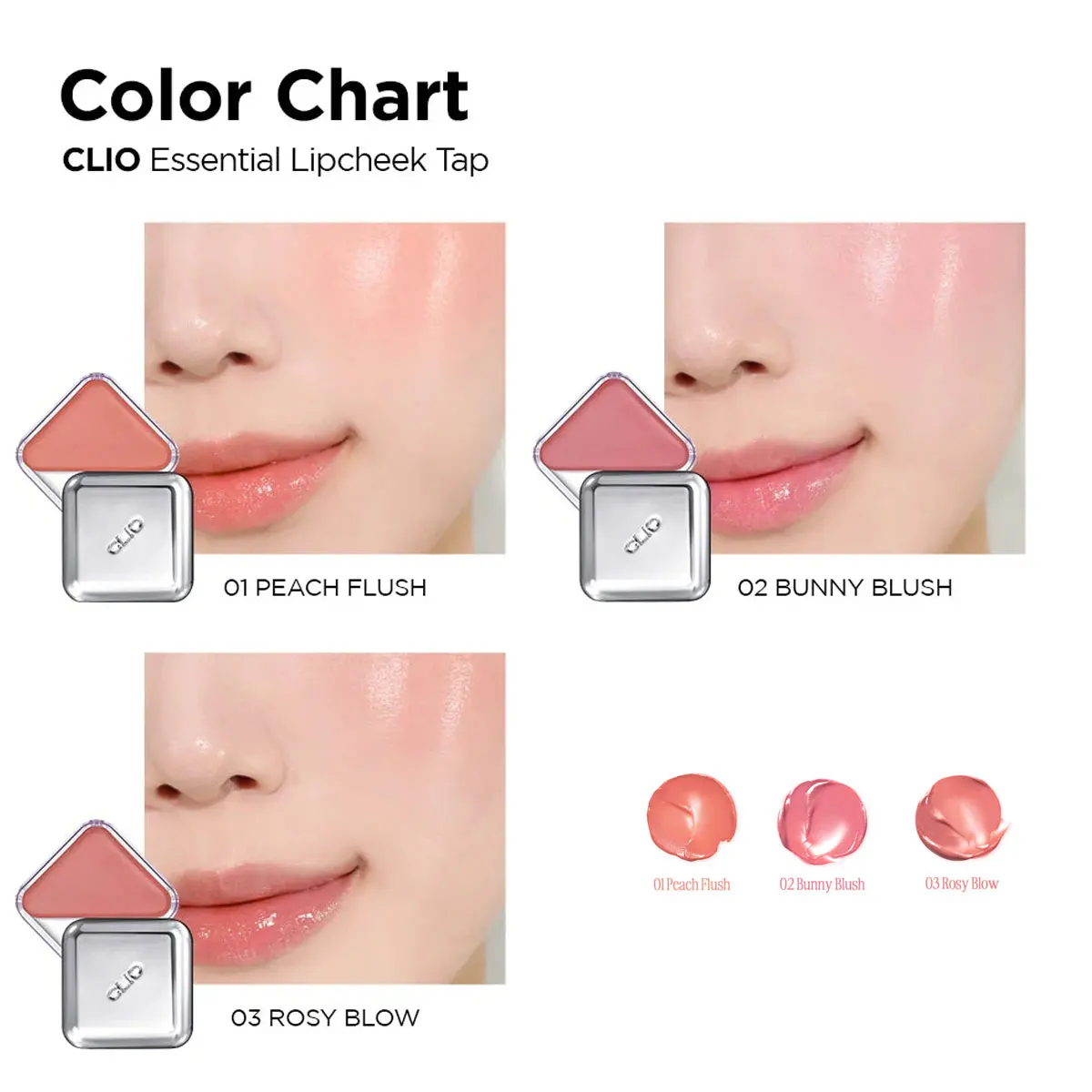 CLIO ESSENTIAL LIPCHEEK TAP,Smooth-Textured&Non-Greasy Formula,Lightweight Feel​&Sheer Pigment,​​Korean Cosmetic,Korean Makeup