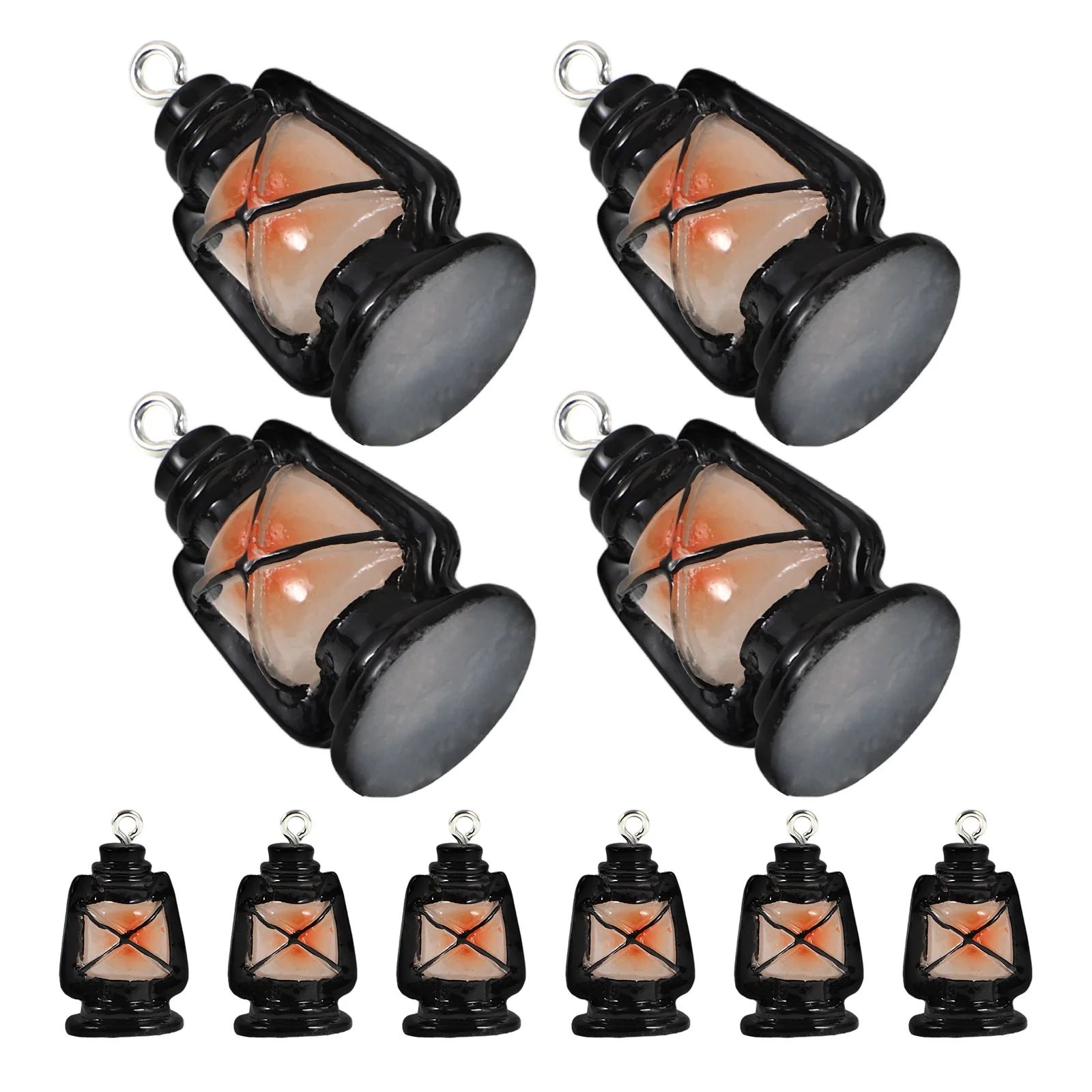 

10 Pcs Oil Lamp Hanging Decor Resin Charms Vintage Accessories Craft Supplies Necklace Earring Making Charms Jewelry