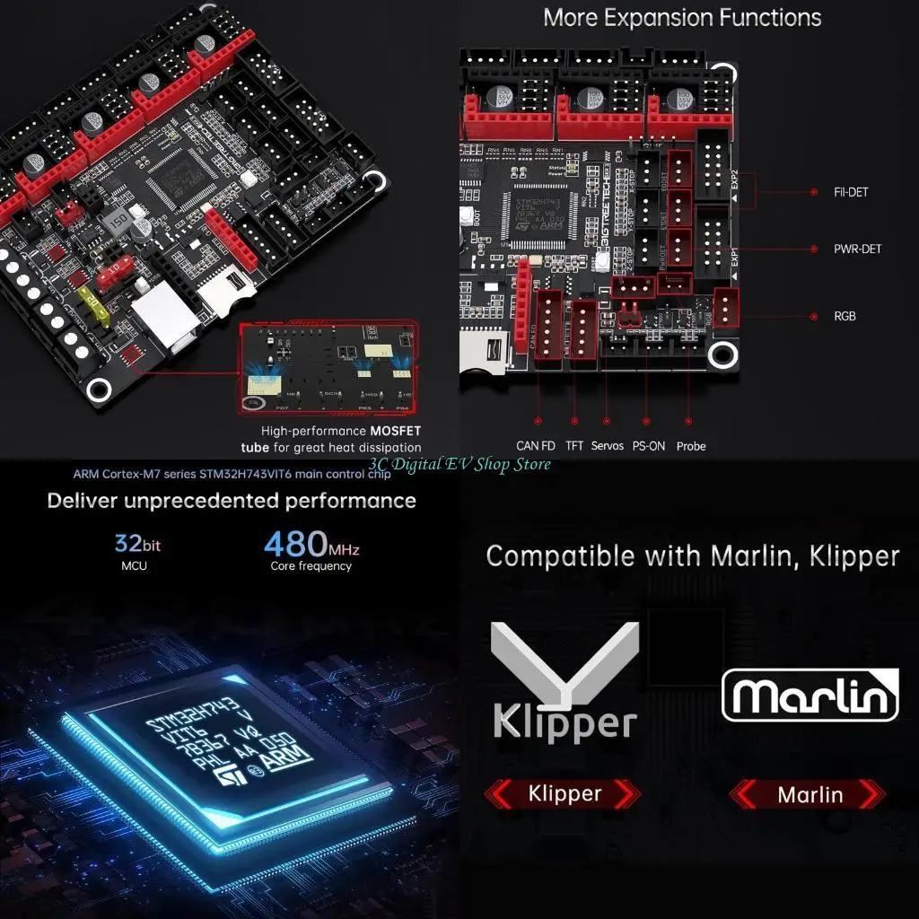 E74D 32Bit Printer Silent Board for Ender V2 Ender 3 5 Printer