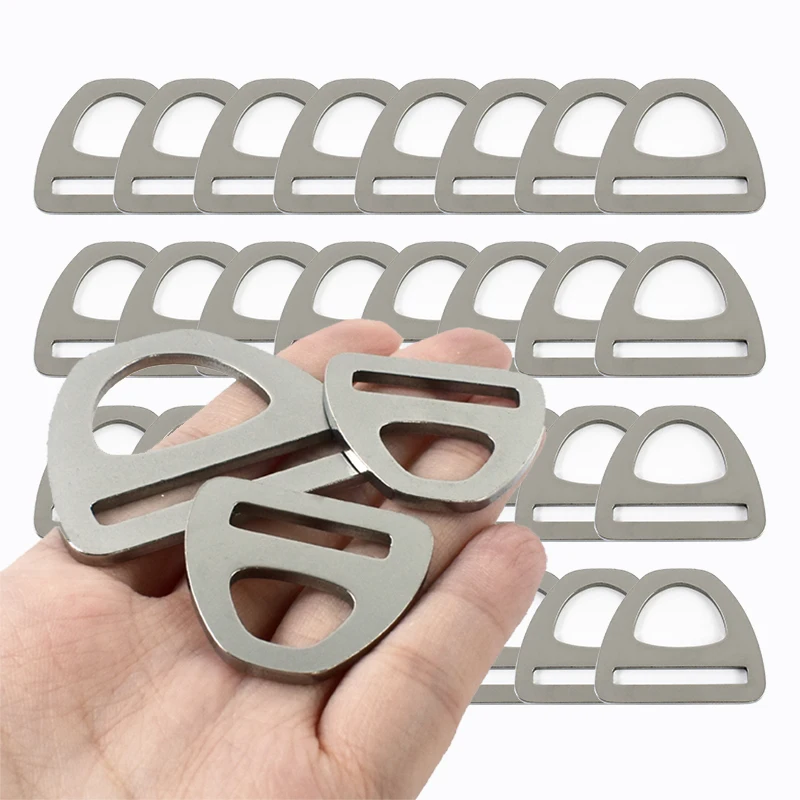

2/5/10Pcs 304 Stainless Steel Metal Buckles D Ring Diving Belt Buckle Bag Webbing Strap Outdoor Adjuster Hardware Accessories