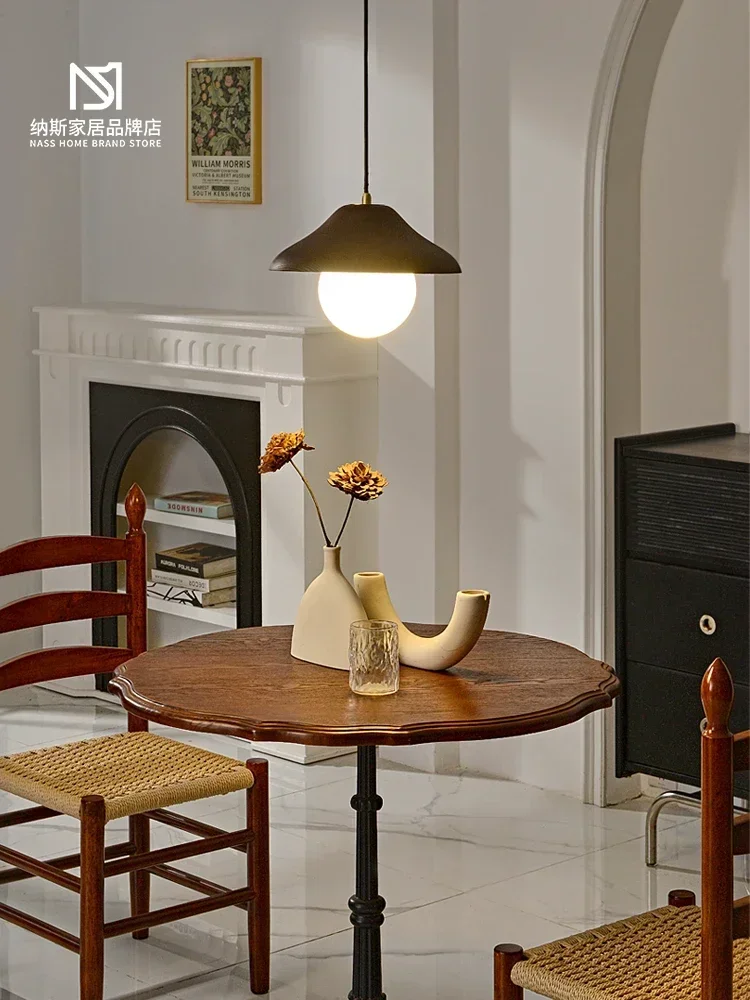 Wooden chandelier Restaurant Kitchen Restaurant Bar Hanging chandelier straw hat