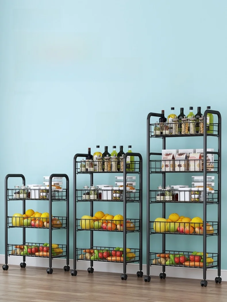 

Мобильная многоярусная подставка для овощей и фруктов, передвижная тележка-органайзер для кухни