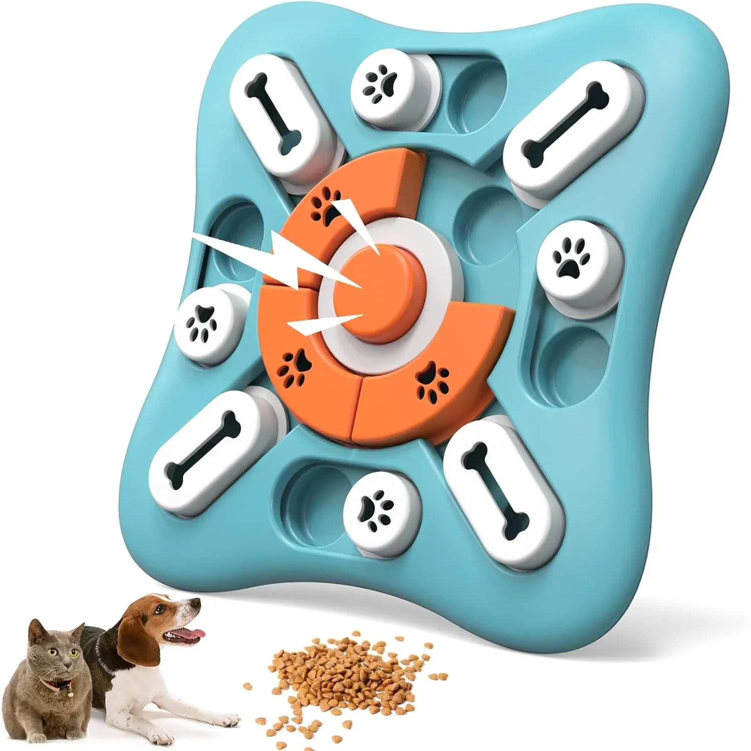 

Interactive Dog Treat Puzzle Squeak Toys for IQ Training & Mental Stimulating Fun Slow Dog Feeder For Large Medium Small Dogs