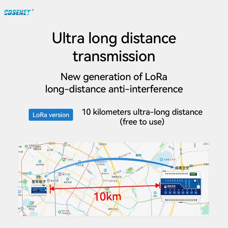 Imagem -03 - Lora 433mhz 2way Switch Entrada Saída Cdsenet E860-dtu2023400sla Rs485 Longa Distância 10km Grau Industrial Ac85265v