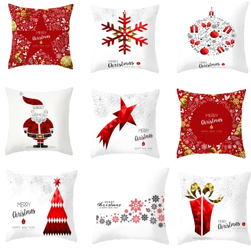 

Home Decor Bedroom Living Room Christmas Ornaments Christmas Pillowcase Santa Elk Print Pillowcase funda de almohada