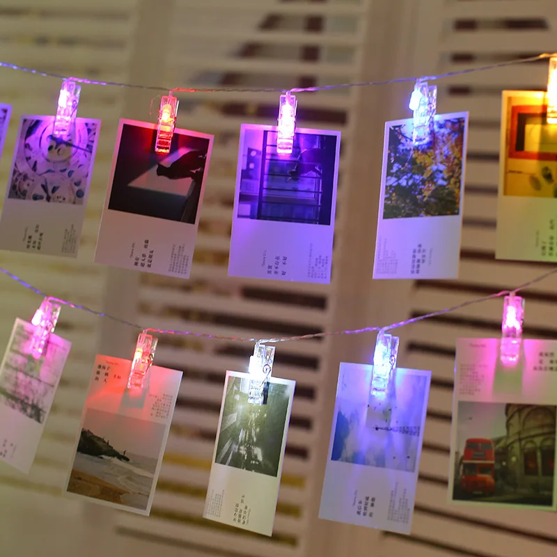 LED light string photo clip decoration modeling battery case USB creative photo wall light string