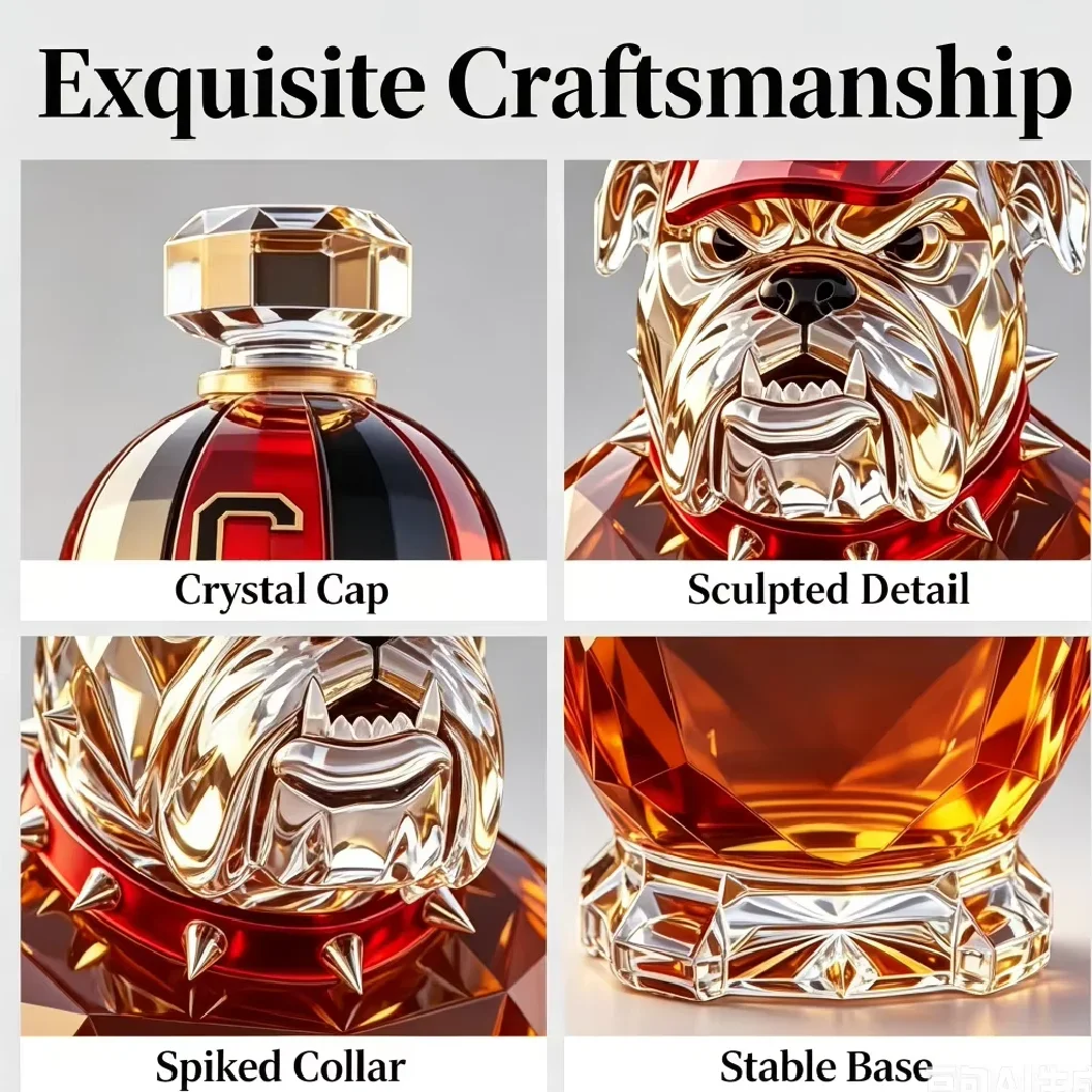 Unique Figurine Style Glass Decanter Whiskey Bourbon Scotch Spirits Bottle for Bar Table Decor Gift for Men