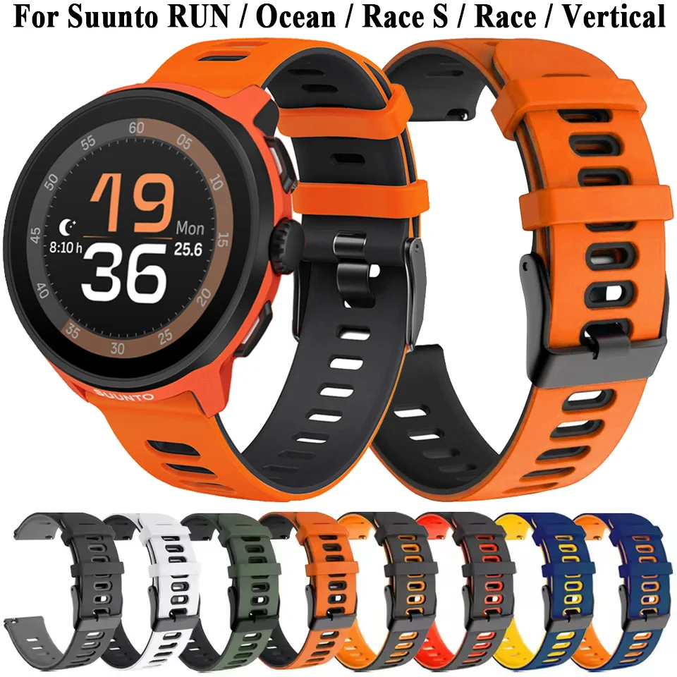Силиконовый ремешок для часов 22 мм для Suunto Run, Race S, Ocean, вертикальный, 9 Peak Pro, 5 Peak Smartwatch, сменный ремешок для часов, браслеты
