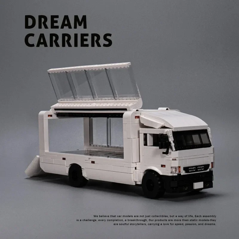 

830pcs Dream Carriers Series F3 Closed Trailer Truck Building Blocks PB8837 Technical Car Model Bricks Toys for Kids Adult Gifts