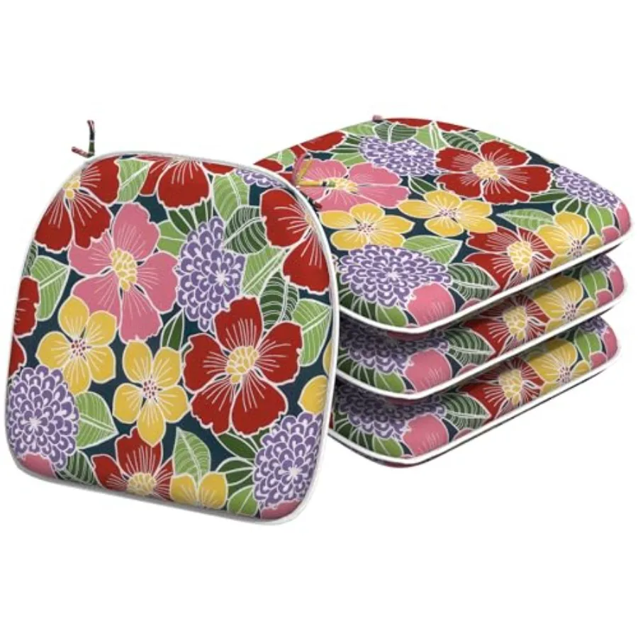

Outdoor/Indoor Chair Cushions with Ties, Waterproof All Weather Seat Cushions for Patio Furniture Home Garden Chair,,16x17 Inch