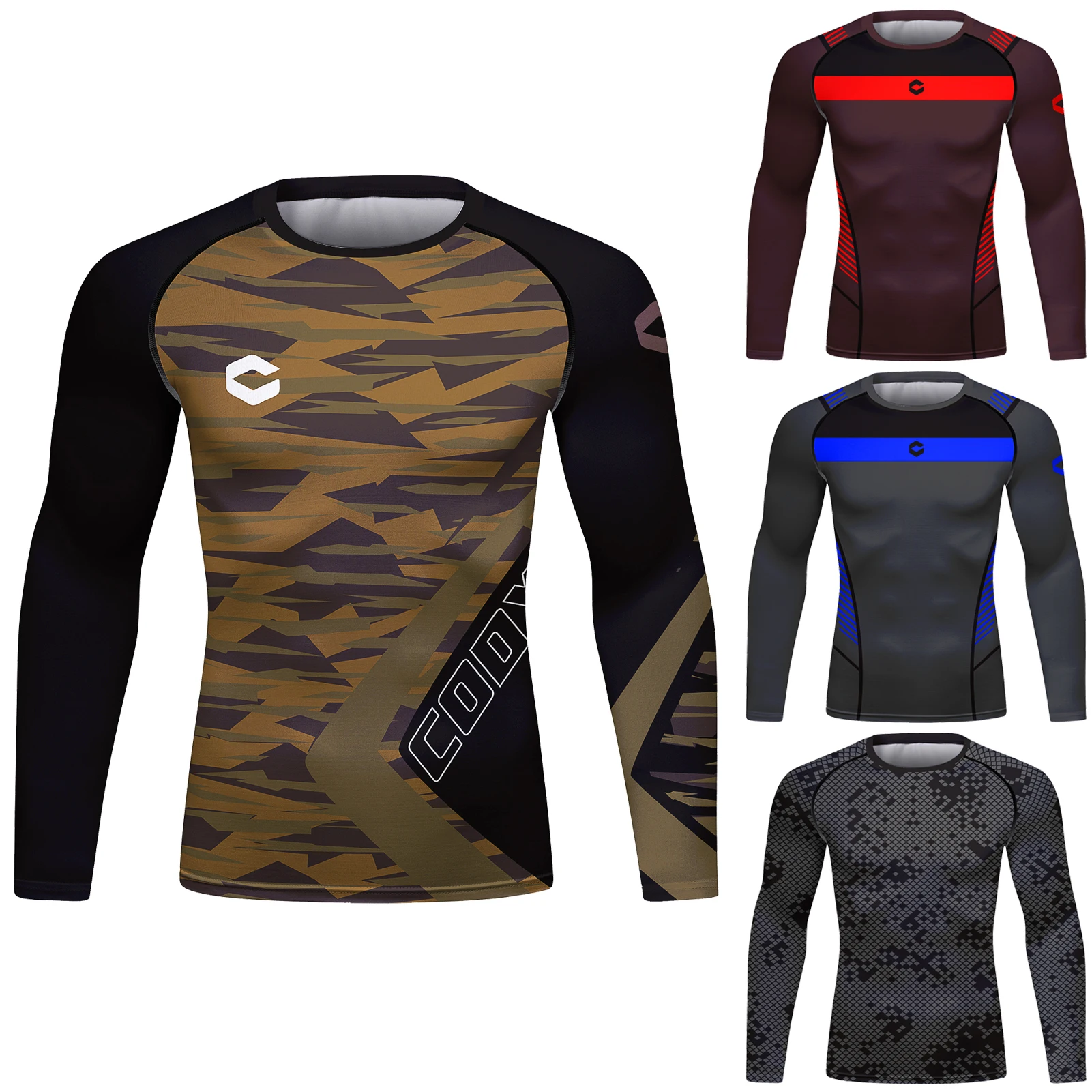 

Cody Lundin Rashguard с длинным рукавом UPF 50 + защита от солнца, быстросохнущие камуфляжные Компрессионные спортивные рубашки для мужчин