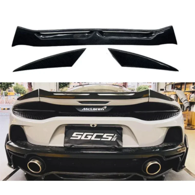 Real Dry Carbon Fiber Car Rear Wing Trunk Lip Spoiler For Mclaren GT 2019 2020 2021 2022 2023 2024