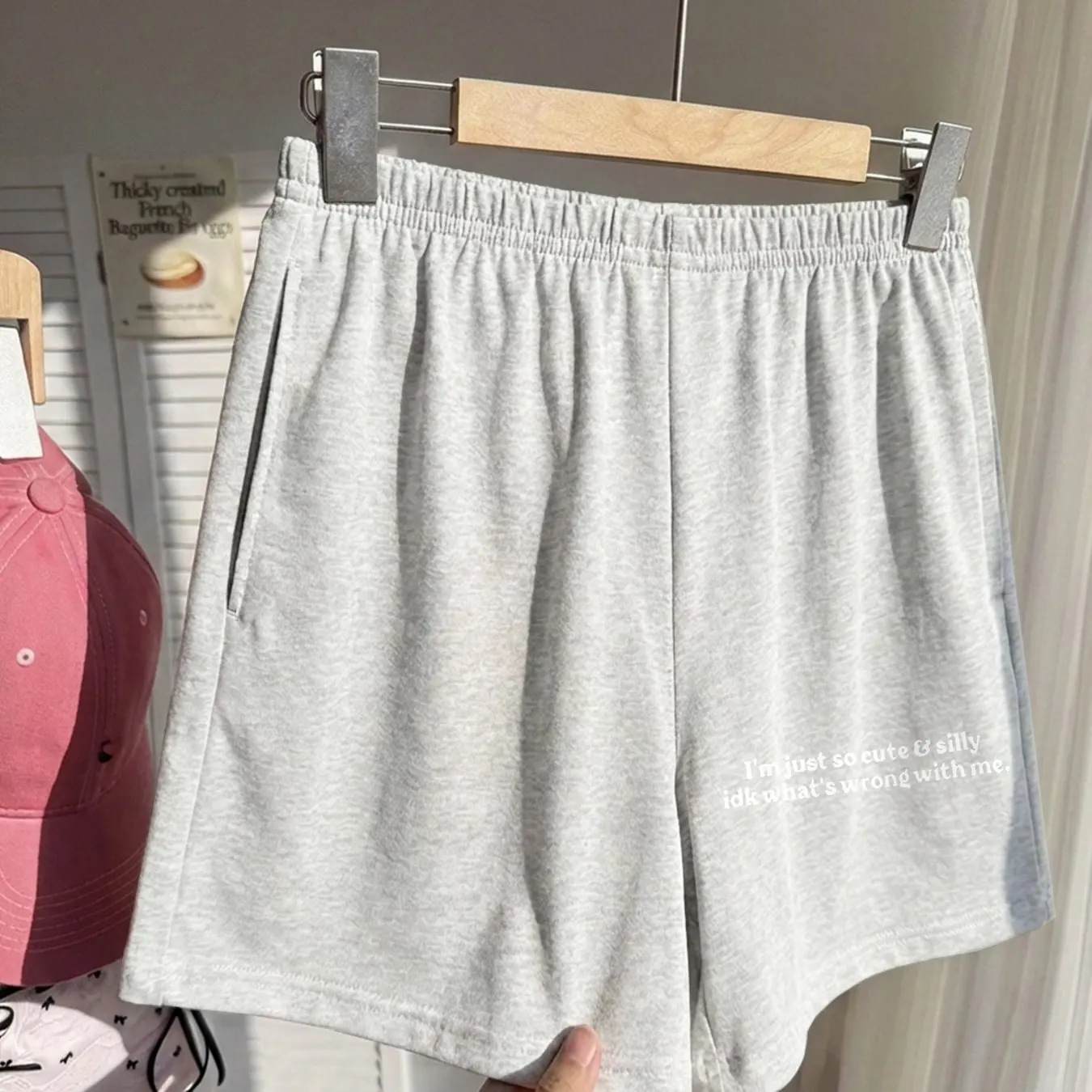 Spring and Summer Women's Shorts with Quirky Style, Graffiti Font Contrast, I'm Just So Cut, Printed, Casual and Versatile