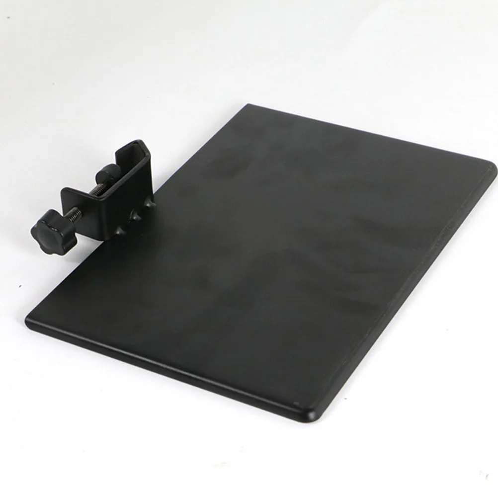 

Microphone Stand Clamp on Utility Iron Tray Raised Anti Slip Sponge Pad Adjustable Shelf Compatible with Most