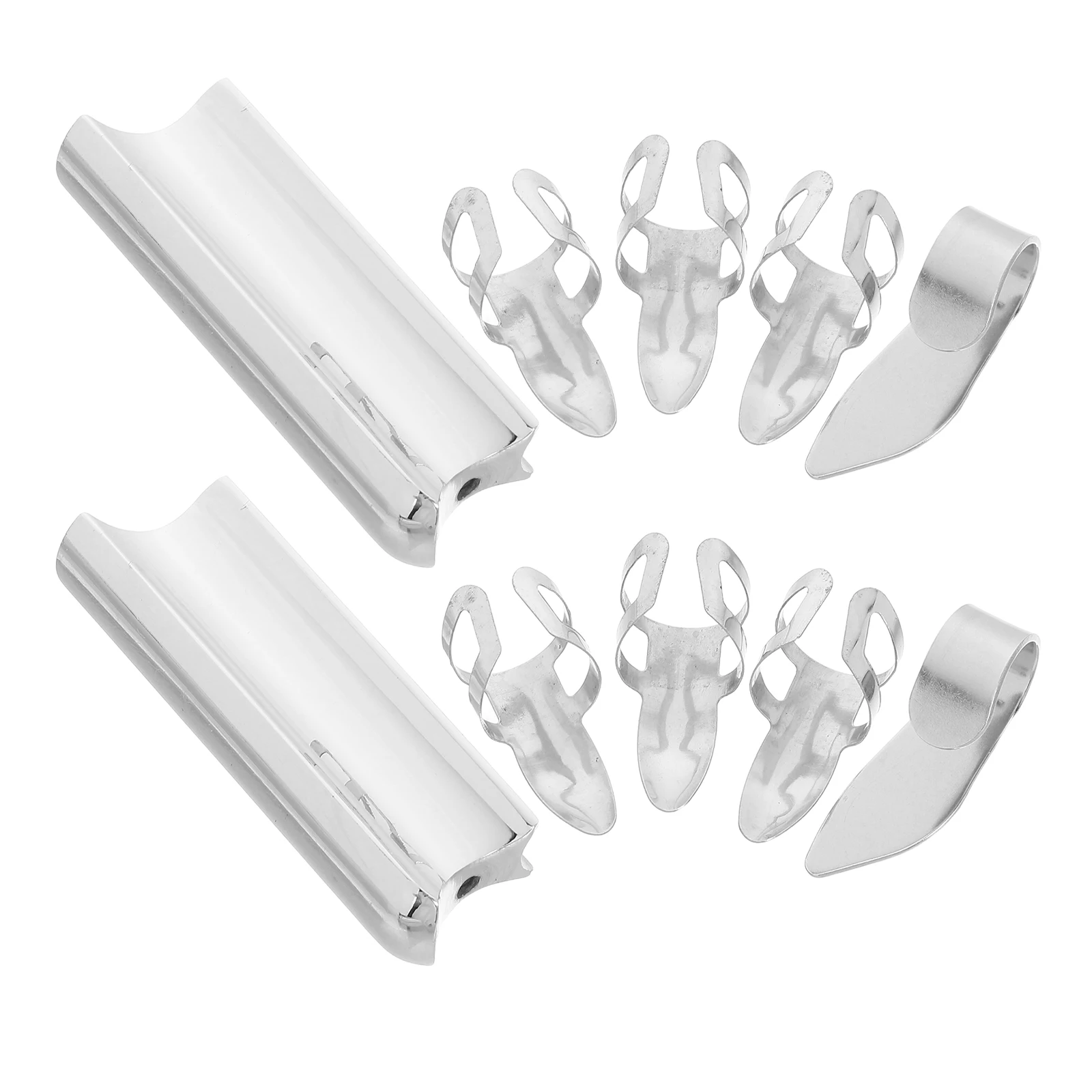 

10pcs Guitar Slide Finger Cots Adjustable Picks Silver Nickel Copper Electric Acoustic Thumb Fingertip Musical Instrument