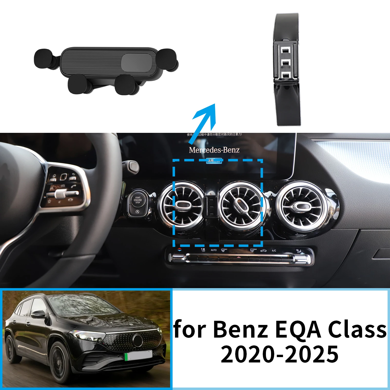 

Car Mobile Phone Holder for Mercedes-Benz EQA Class B GLA H234 2020~2025 GPS Bracket Navigation Stand Auto Accessories
