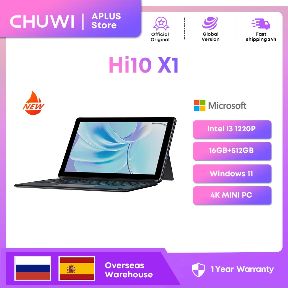 CHUWI Ubook X 2 IN1 Tablette 512 Go SSD 12 Go RAM Intel Core i5-10210Y 12 "2K IPS Écran Tactile Windows 11 Support Clavier Stylet