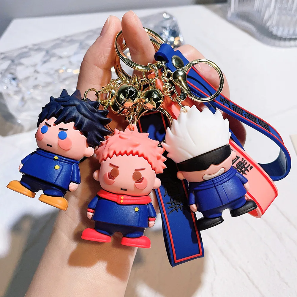Anime Jujutsu Kaisen Keychain Itadori Yuji Fushiguro Megumi Satoru Gojo PVC Doll Keychain Pendant