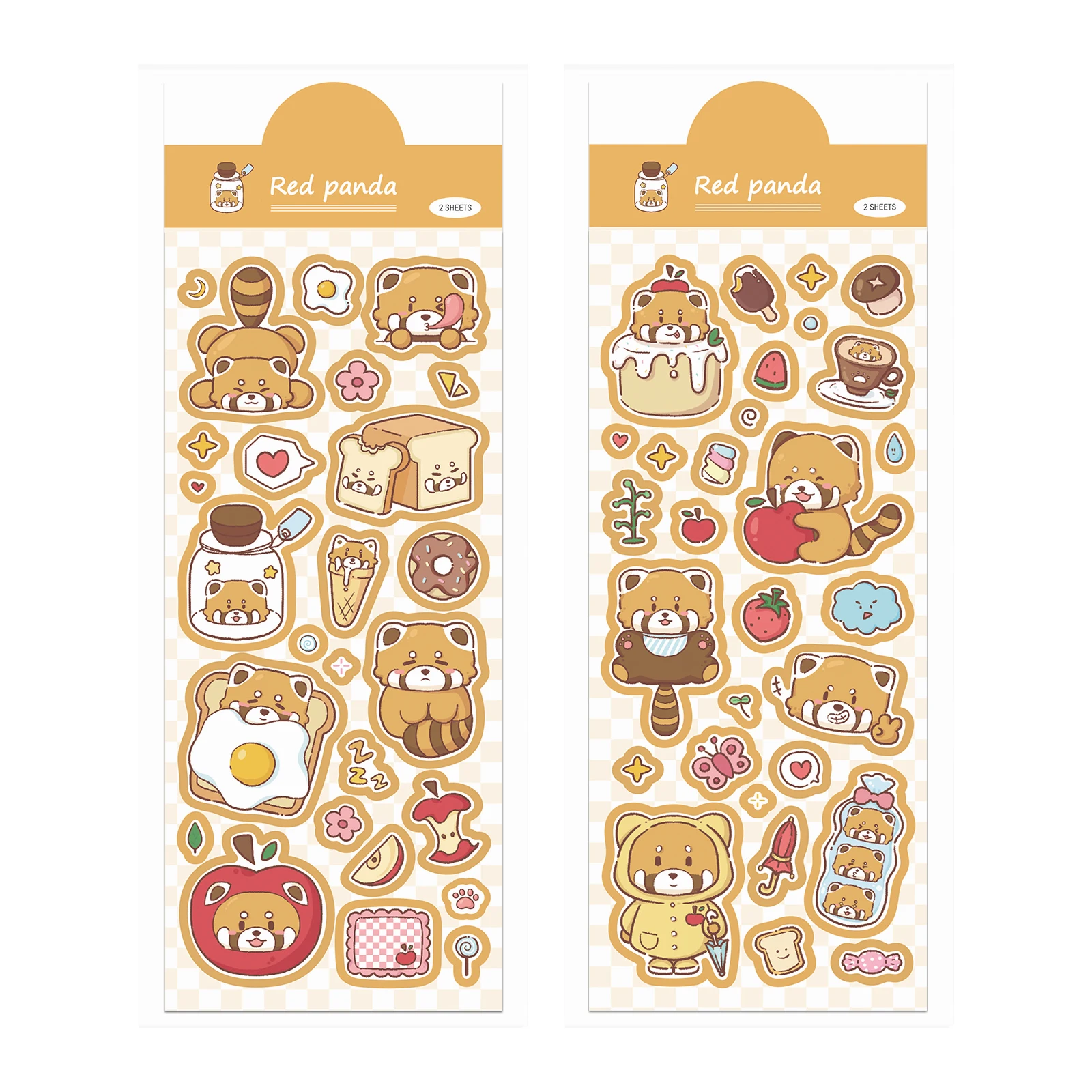 2PCS Weniger Panda Aufkleber Exquisite Einzelne Transparente Handheld Konto Material Telefon Fall Laptop Gepäck Wasserdichte Aufkleber