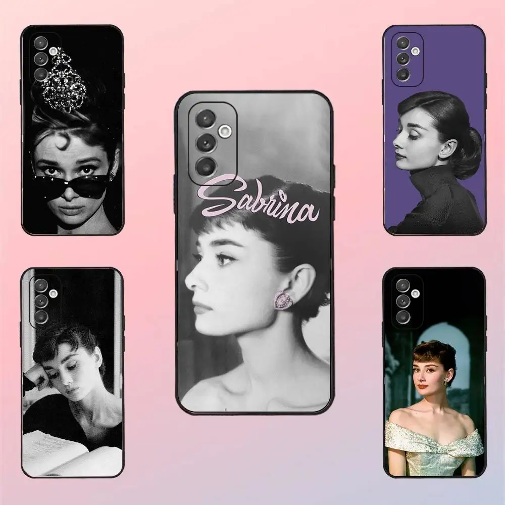 

A-Audrey H-Hepburn Phone Case For Samsung S 25,24,23,22,30,21,10,9,Ultra,Plus,Lite,FE,4,5 G Black Soft Case