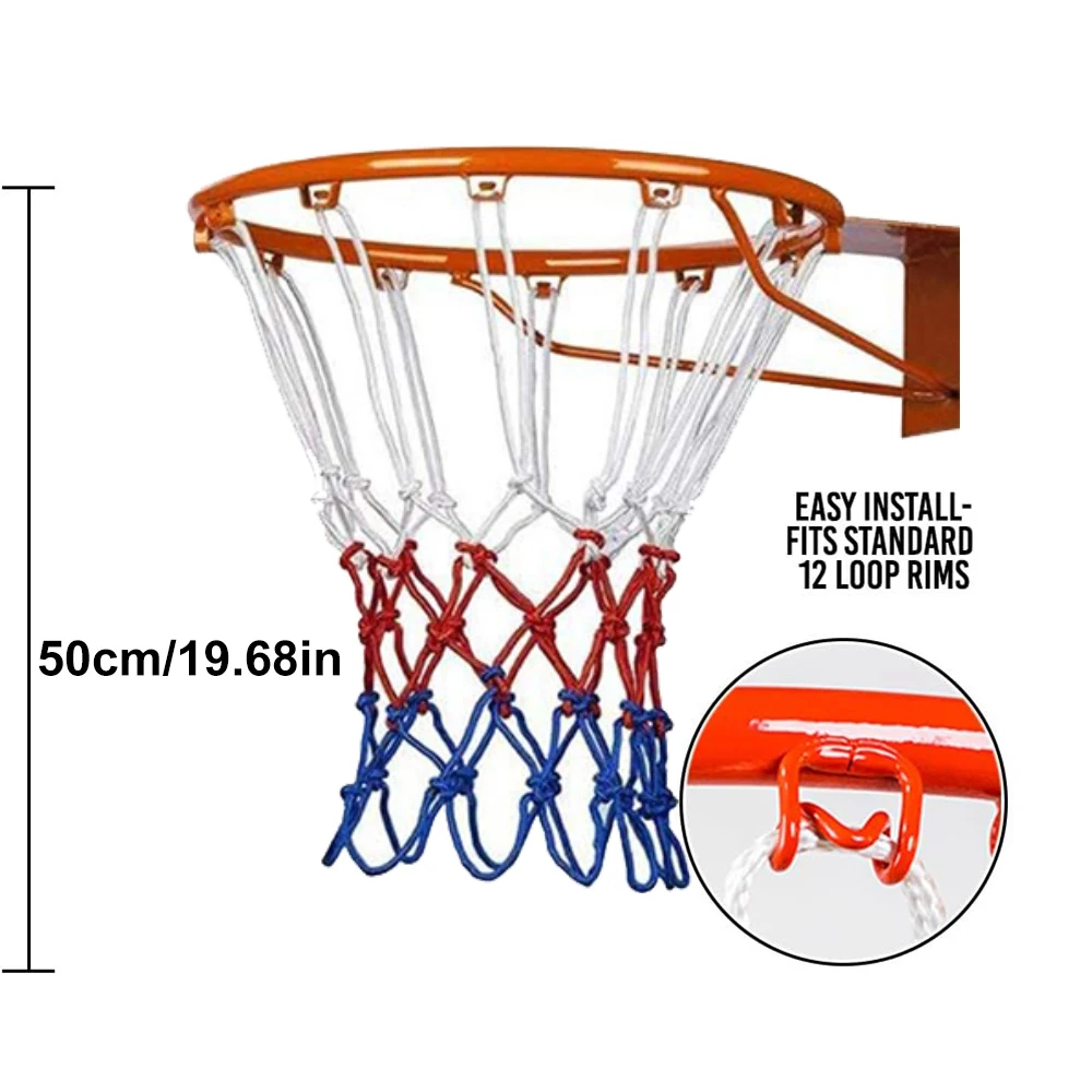 Premium Quality Professional Heavy Duty Basketball Net Replacement, Fits Standard Indoor or Outdoor Rims - 12 Loops (2pcs)