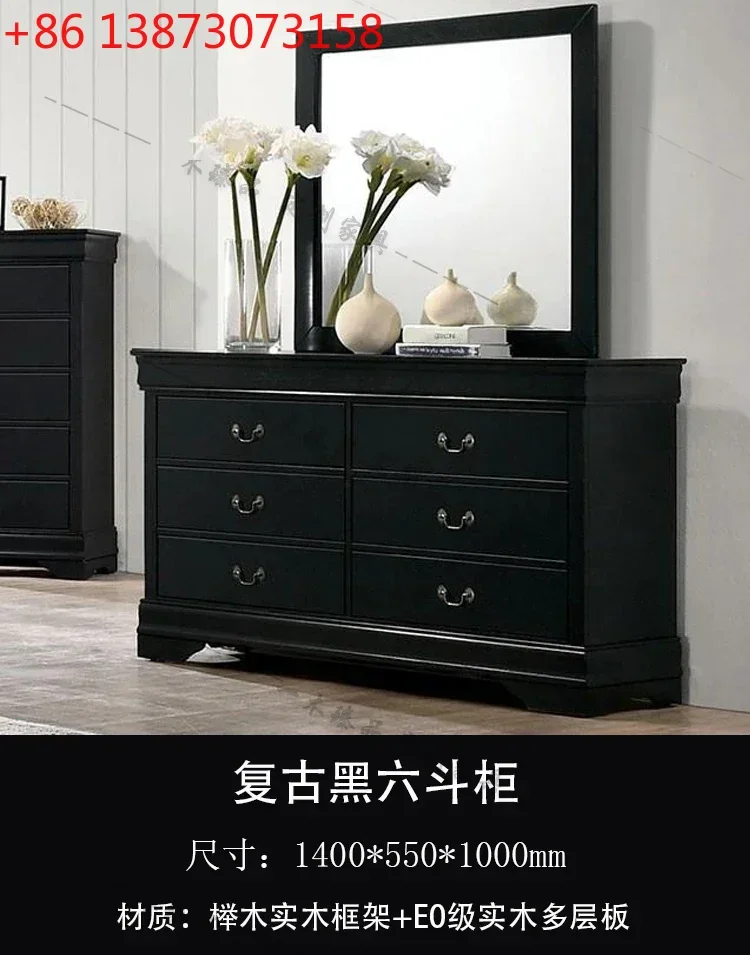 

Винтажный комод из массива дерева для прихожей, спальни, американский шкафчик в стиле лайт-люкс с ящиками для хранения, для гостиной