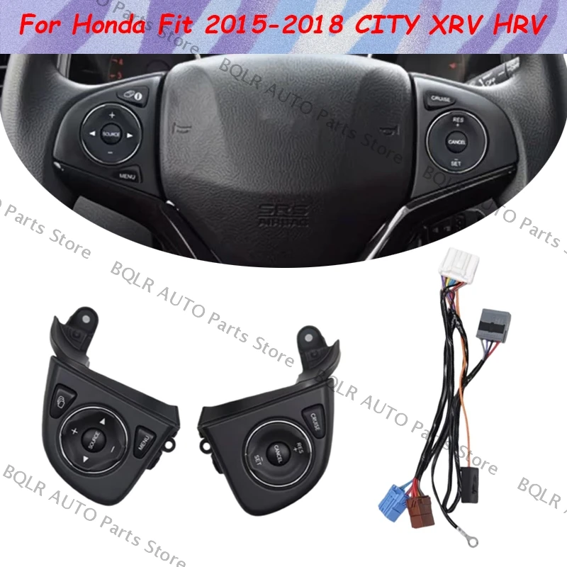 

Для Honda Fit 2015-2018 CITY XRV HRV аудио радио кнопка дистанционного круиз-контроля управления рулевым колесом кнопки стайлинга автомобиля переключатель