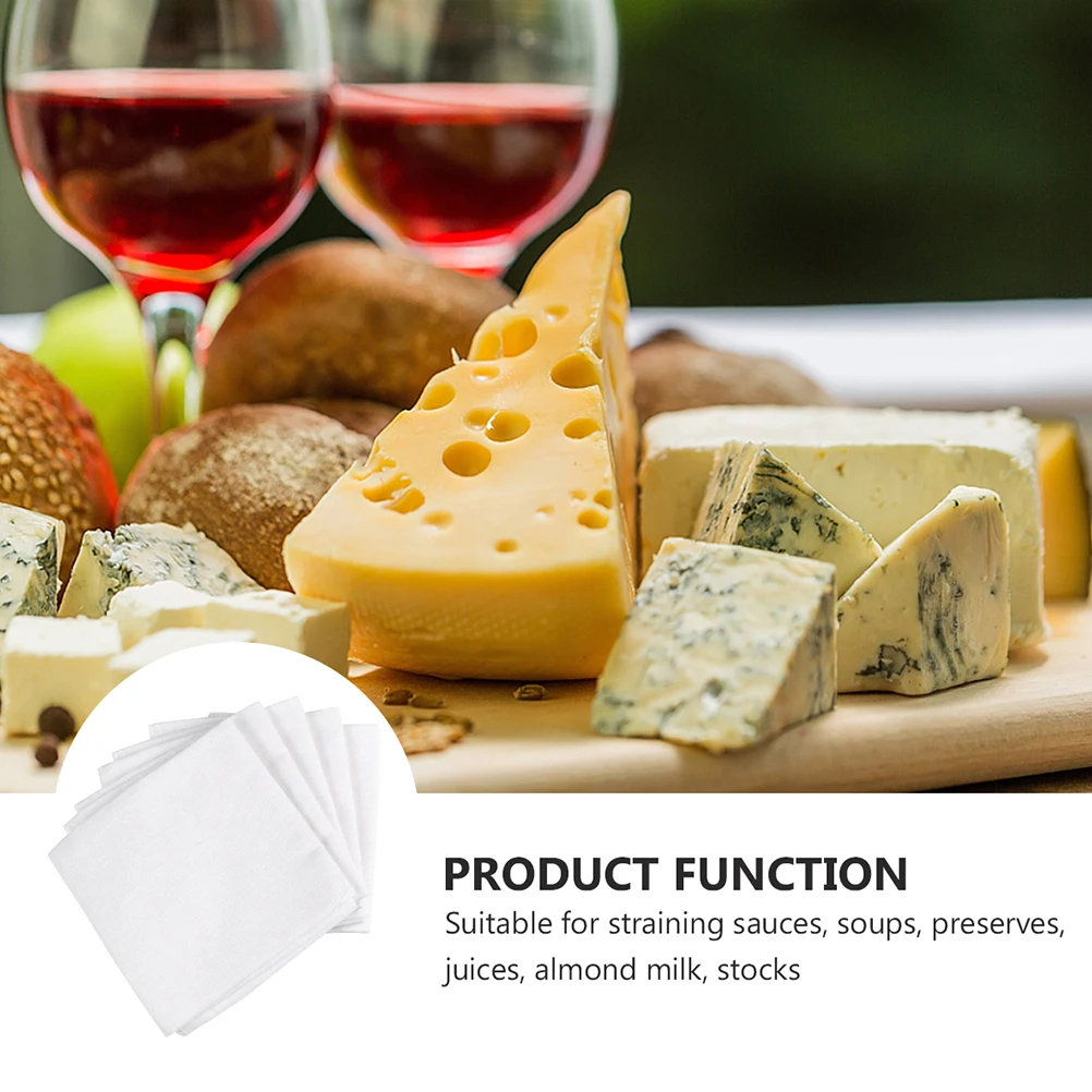 

10Pcs Pure Cotton Cheesecloth Tofu Cheesecloth Muslin Reusable Hemmed Cloth for Straining Yogurt Sauces Juices Almond Milk Stock
