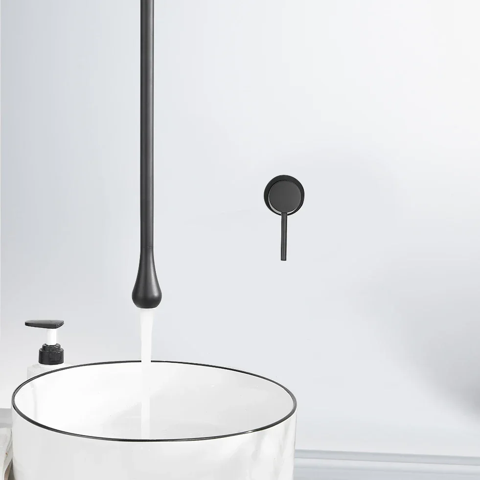 Water Drop Hang Ceiling Faucet Bathroom Basin Bathtub Tap Solid Brass  Hot Cold Water Sink Mixer Tub Hardware