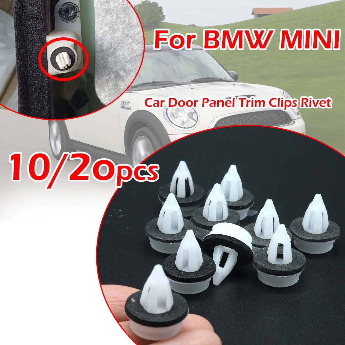10/20Pc For mini F57 Countryman Paceman Clubman Roadster Coupé Car Door Cards Panel Fascia Trim Clips Rivets replacement part