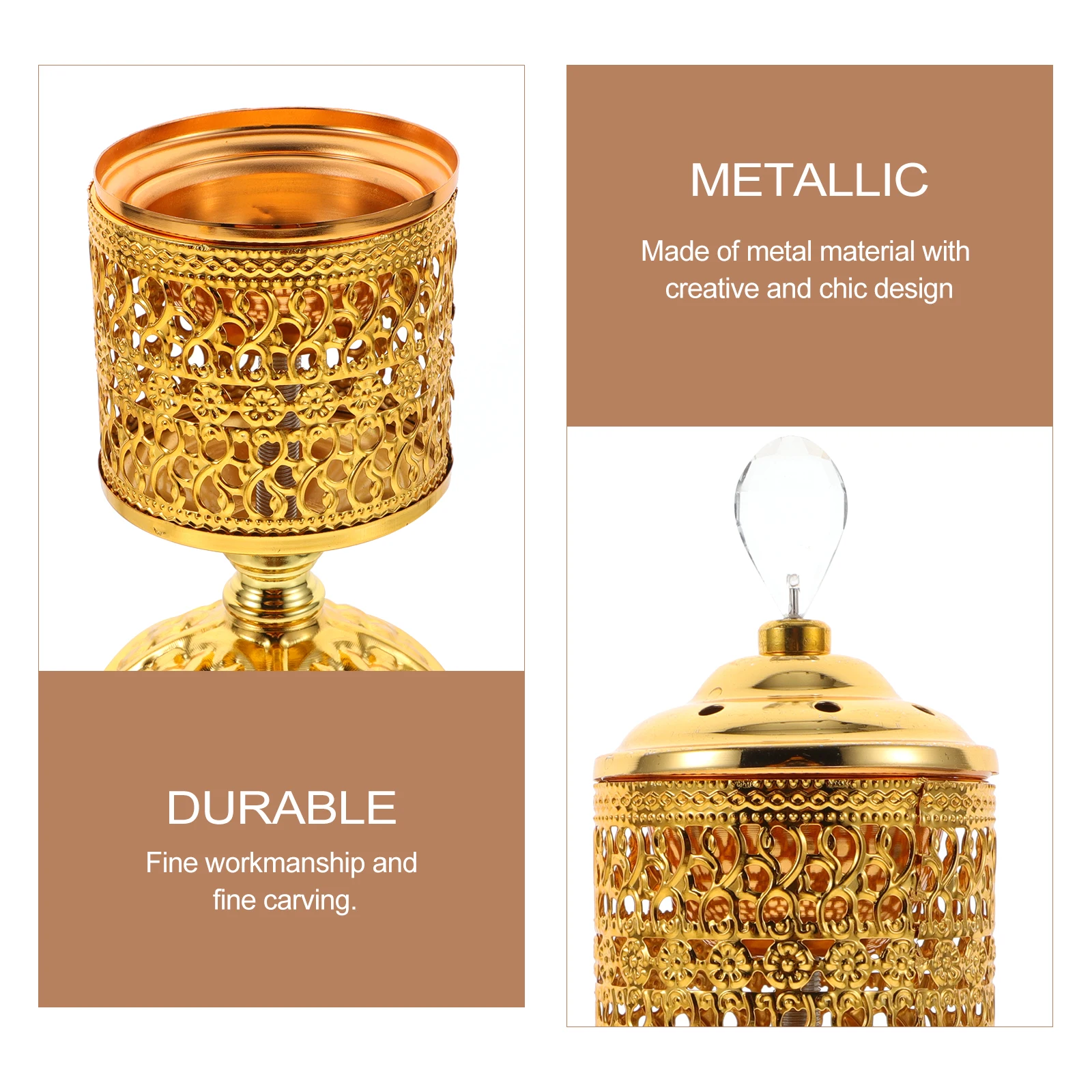 

Incense Burner Holder Wrought Iron Metal Aromatherapy Censer Stand Accessories Wax Melts Hollow Design Practical Bedroom