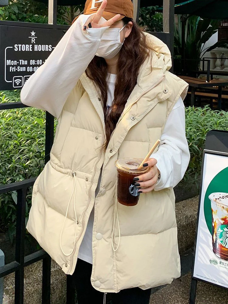 Down Cotton Vest Women Autumn Winter Sleeveless Jackets Female Elegant Fashion Thick Padding Coat Ladies Casual Loose Warm Vests