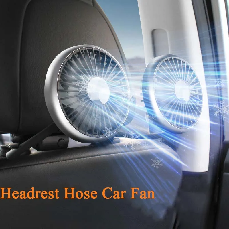 

Hipacool Car Fan Cooler of Dual-head Headrest Hose Truck Fan 360 Rotatable Usb High Wind Power Electric Fan for Cars Trucks Vans