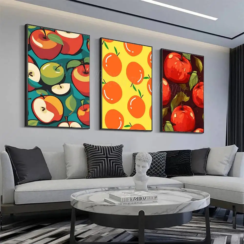 Interesting Apple Abstraction Posters Living Room Bar Cafe Quality Canvas Vintage Style Comics Painting Art Home Wall Decor